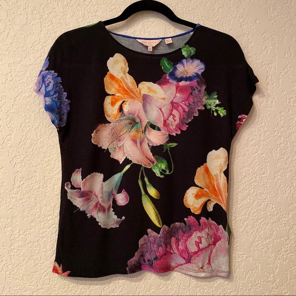 Ted Baker London | Black Floral Top - Picture 3 of 14
